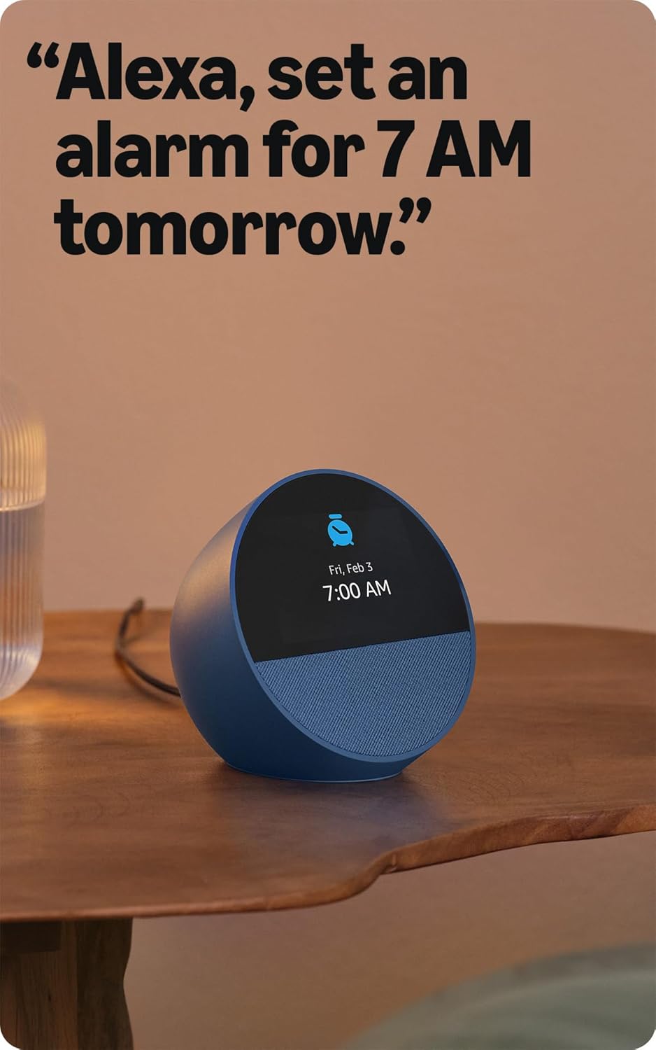 Amazon Echo Spot (newest model), Great for nightstands, offices and kitchens, Smart alarm clock with Alexa+ Early Access, Black