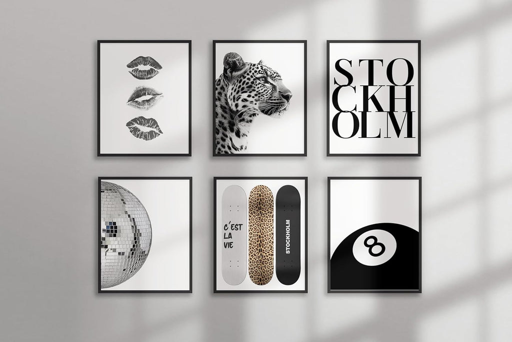 TwoDays Stockholm Style Room Decor for Women, Chic Trendy Wall Art for Living Room Aesthetic, Luxury Fashion Posters for Home Bedroom Apartment Dorm (8" X 10", Set of 6, UNFRAMED)