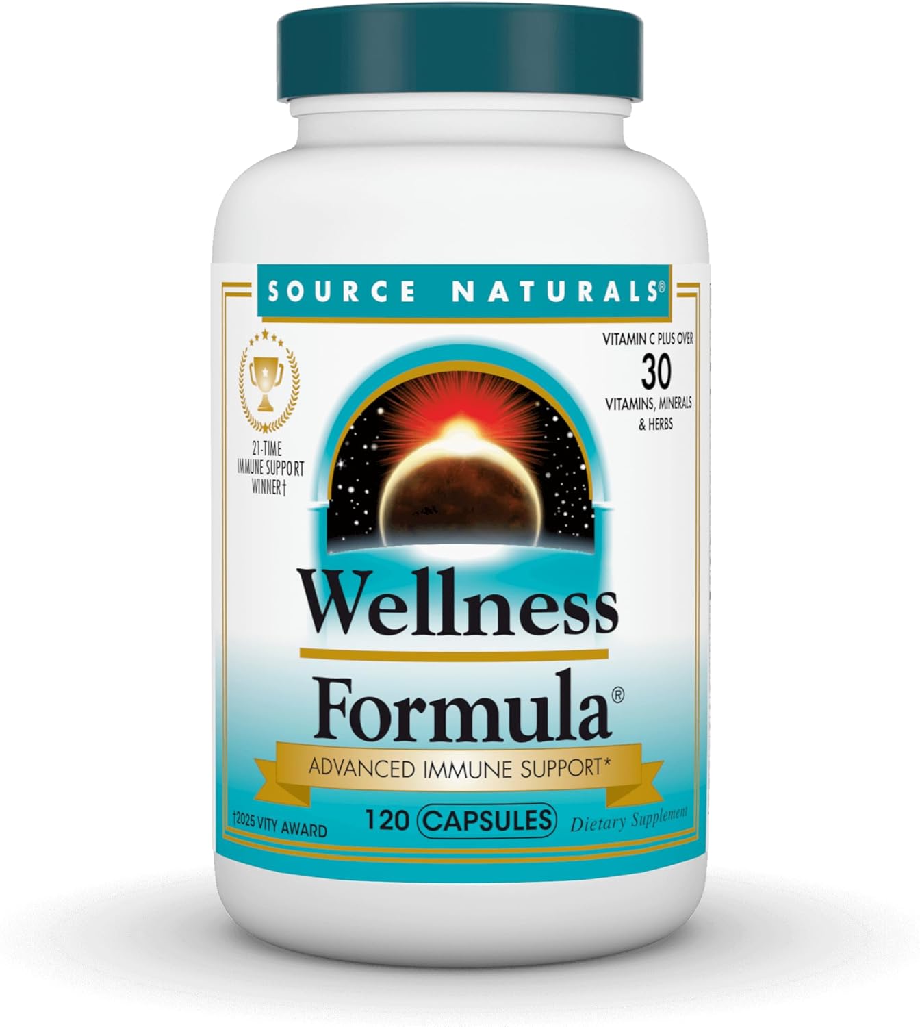 Source Naturals Wellness Formula Bio-Aligned Vitamins & Herbal Defense for Immune System Support - Dietary Supplement & Immunity Booster - 60 Capsules