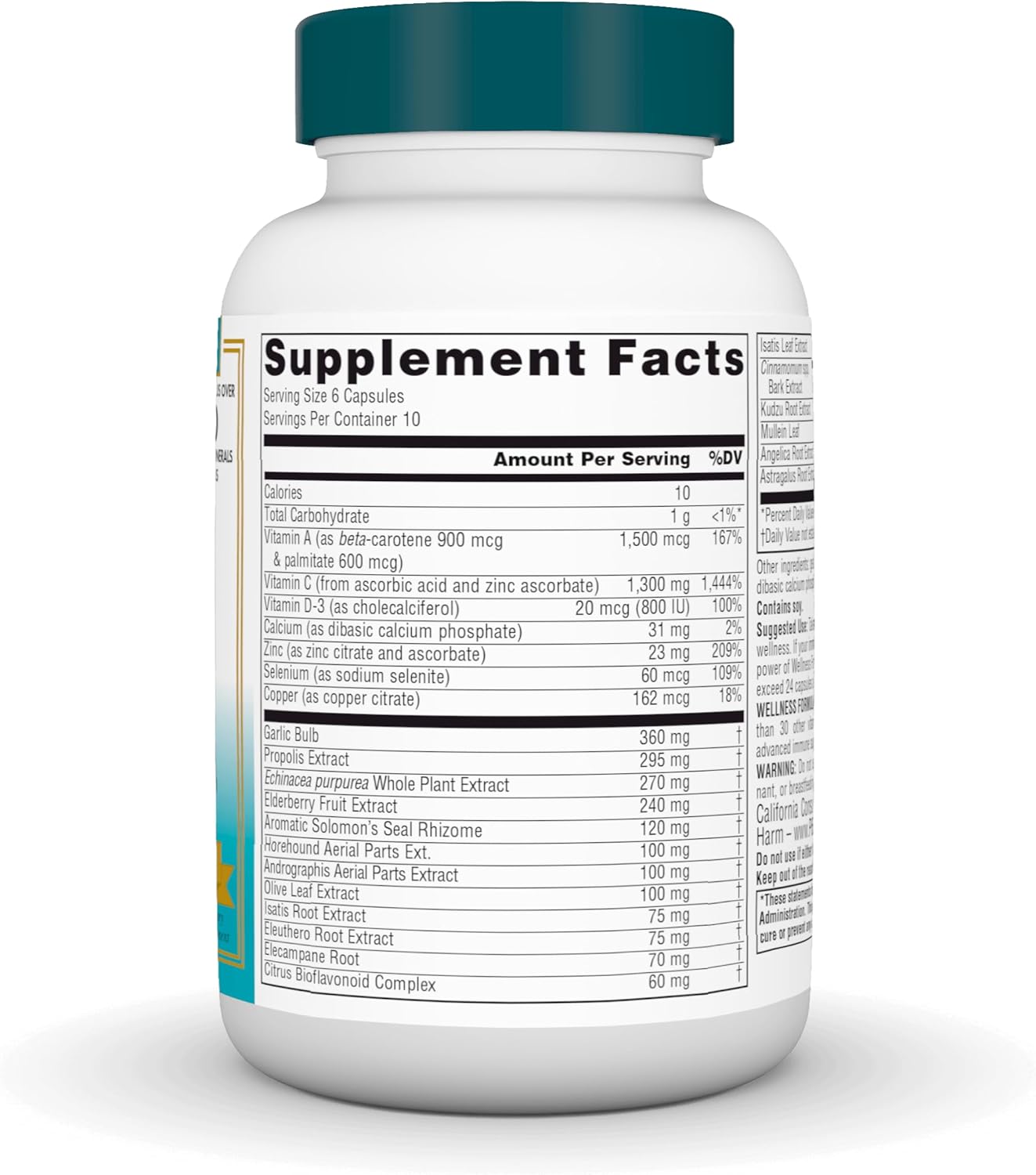 Source Naturals Wellness Formula Bio-Aligned Vitamins & Herbal Defense for Immune System Support - Dietary Supplement & Immunity Booster - 60 Capsules