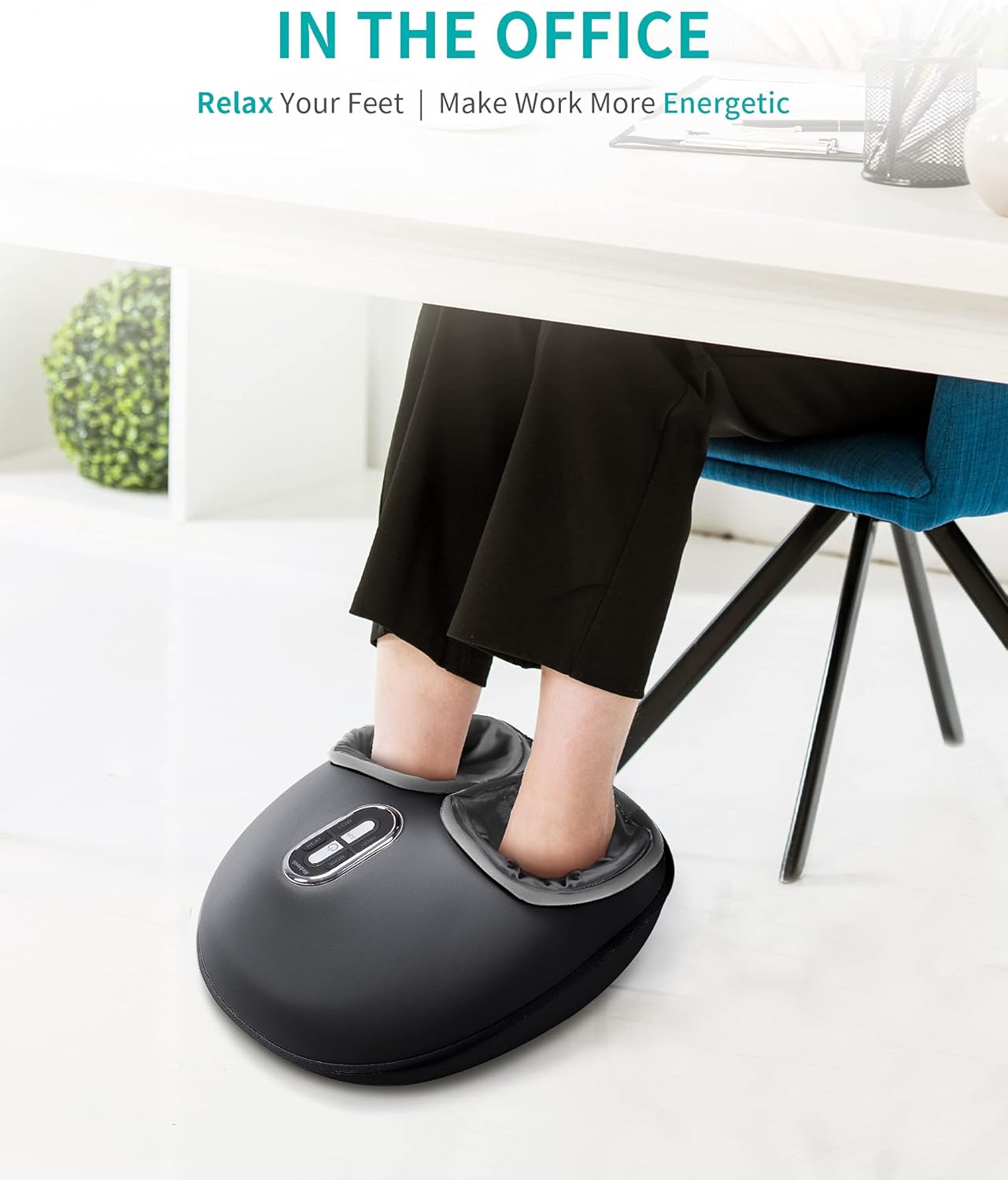 Nekteck Shiatsu Foot Massager with Heat, FSA Eligible Deep Kneading Therapy Air Compression, HSA Feet Massage Improve Blood Circulation Foot Wellness Soothing Pain Relief, Relax for Home Office Use